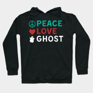 Peace Love Ghost Funny Halloween Hoodie